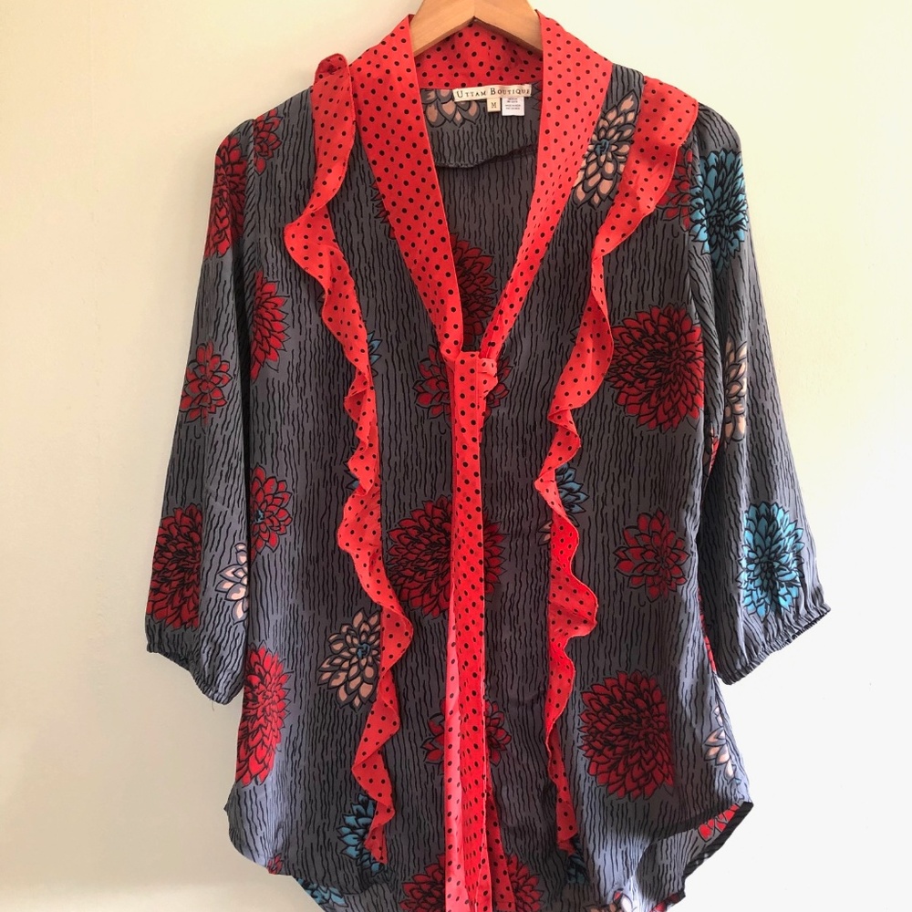 Uttam Boutique Sheer Top Size Med - Picture 1 of 4
